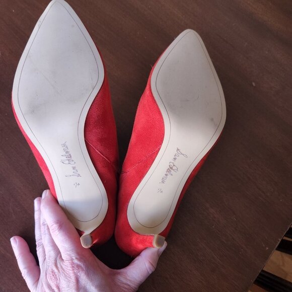 Sam Edelman Red Suede Slides With Heels NWOT Sz 7 ½ - Picture 7 of 9